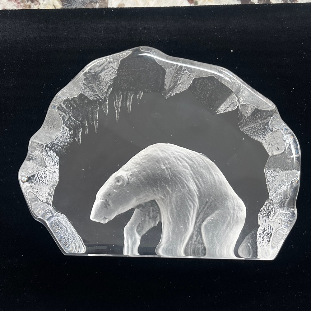 Crystal Polar Bear Sculpture
